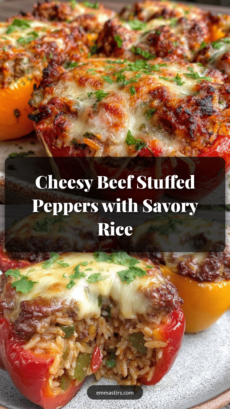 cheesy ground beef stuffed bell peppers recipe