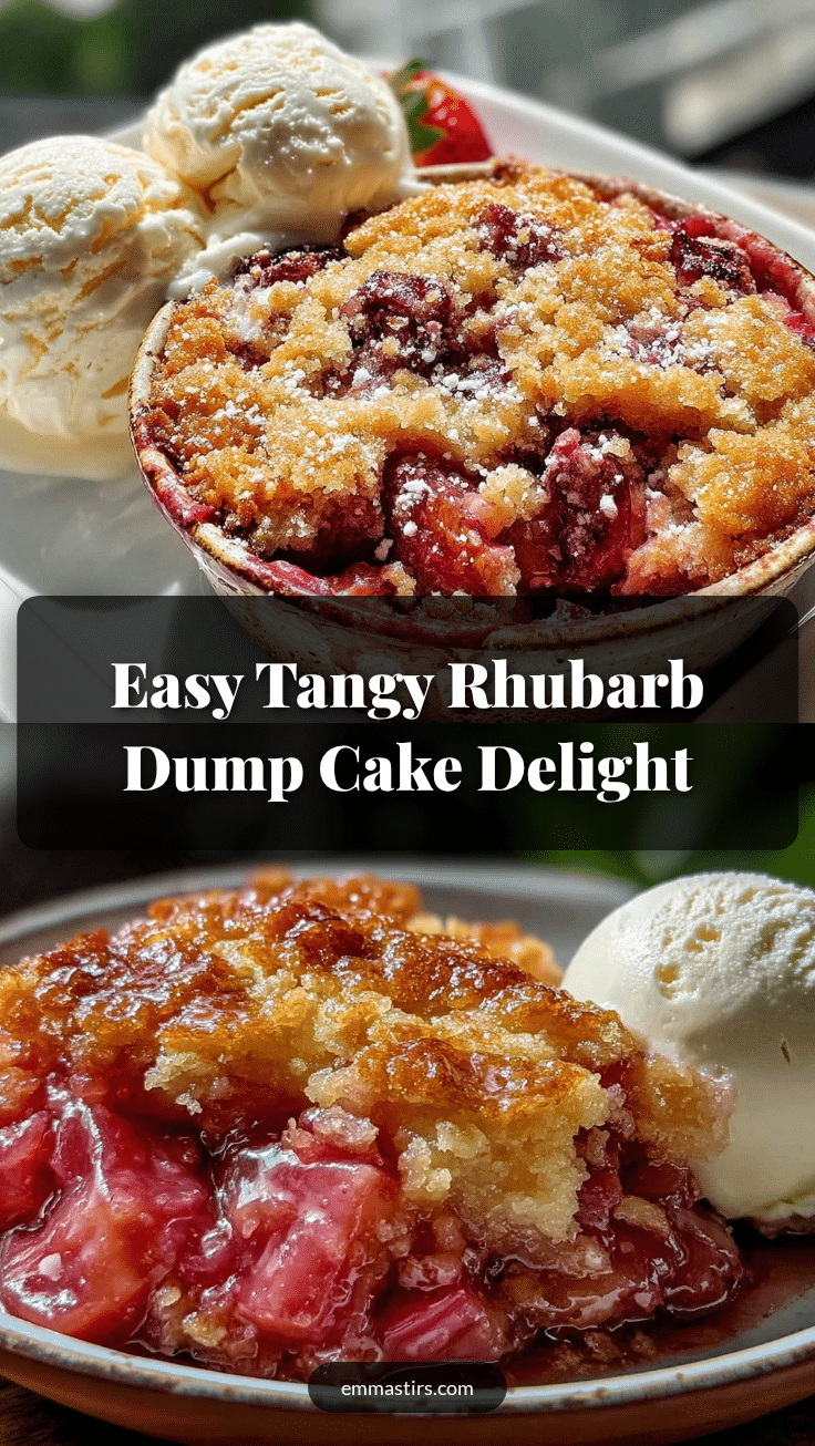 easy tangy rhubarb dump cake recipe