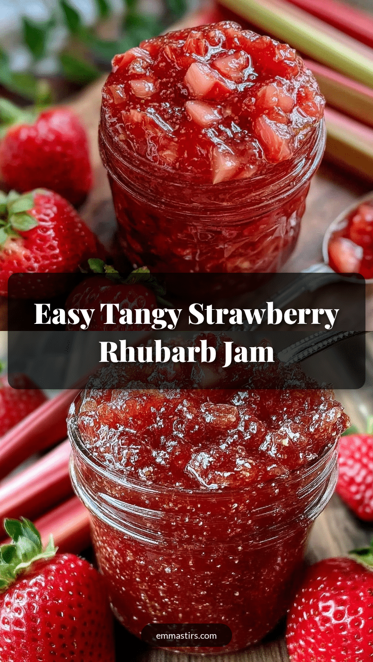 easy tangy strawberry rhubarb jam recipe