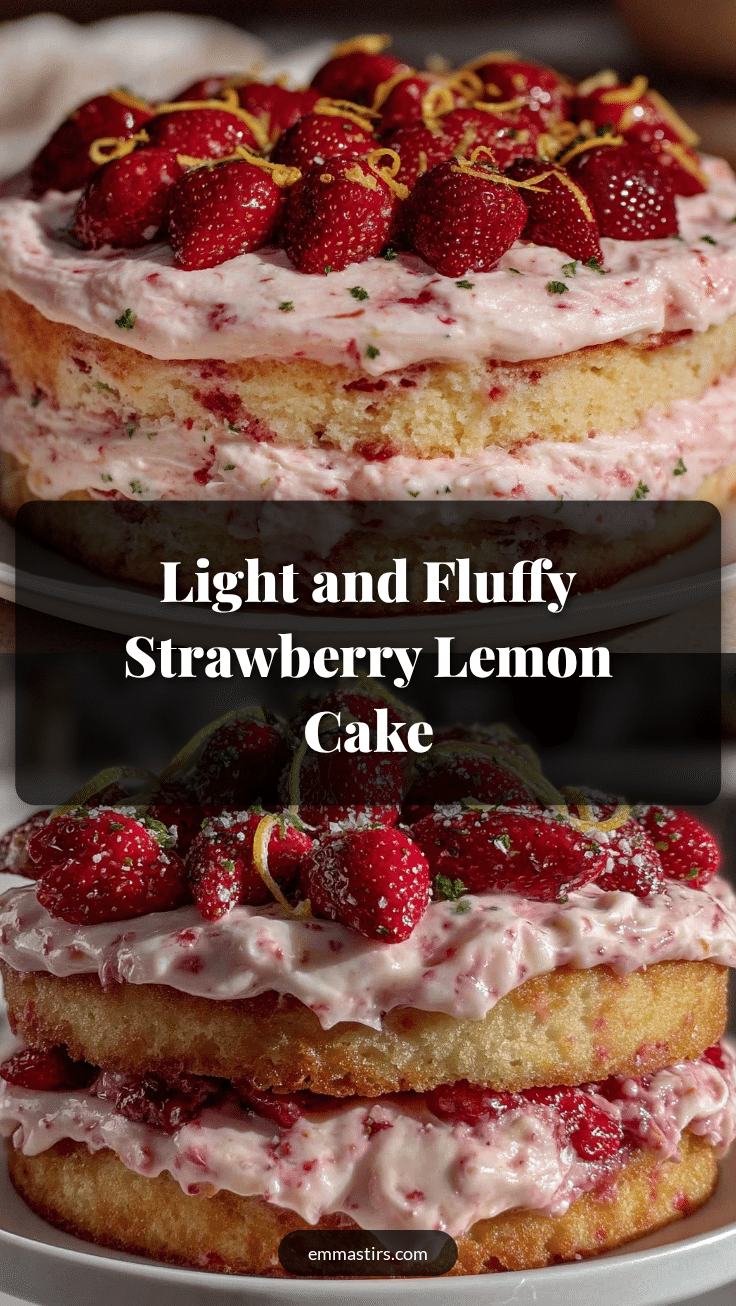 Fluffy Strawberry Lemon Layer Cake recipe