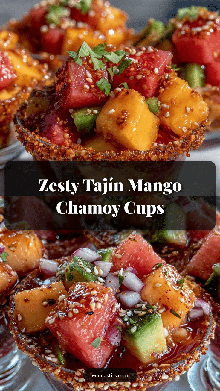 fresh tajín mango chamoy fruit cups recipe