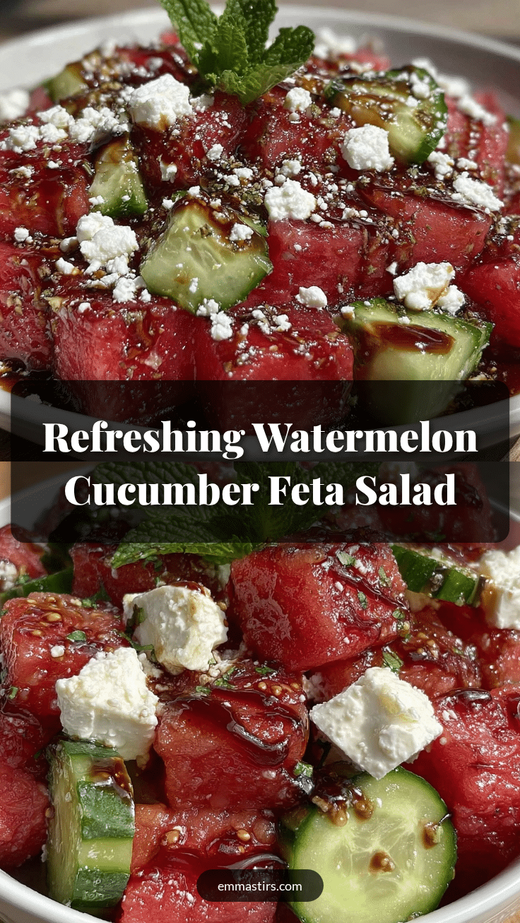 fresh watermelon cucumber feta salad recipe