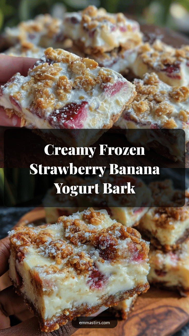 healthy frozen strawberry banana yogurt bark recipe