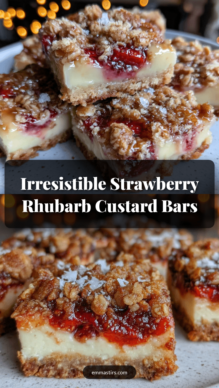 strawberry rhubarb custard bars recipe