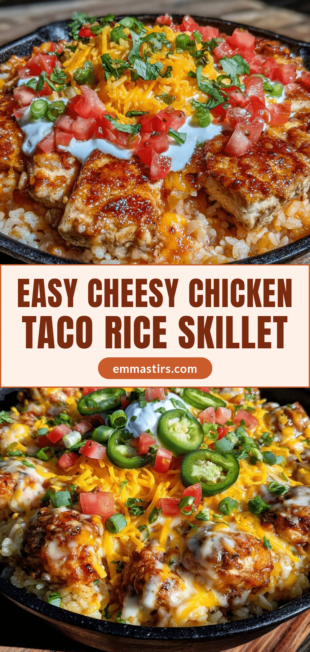 cheesy chicken taco rice skillet recipe
