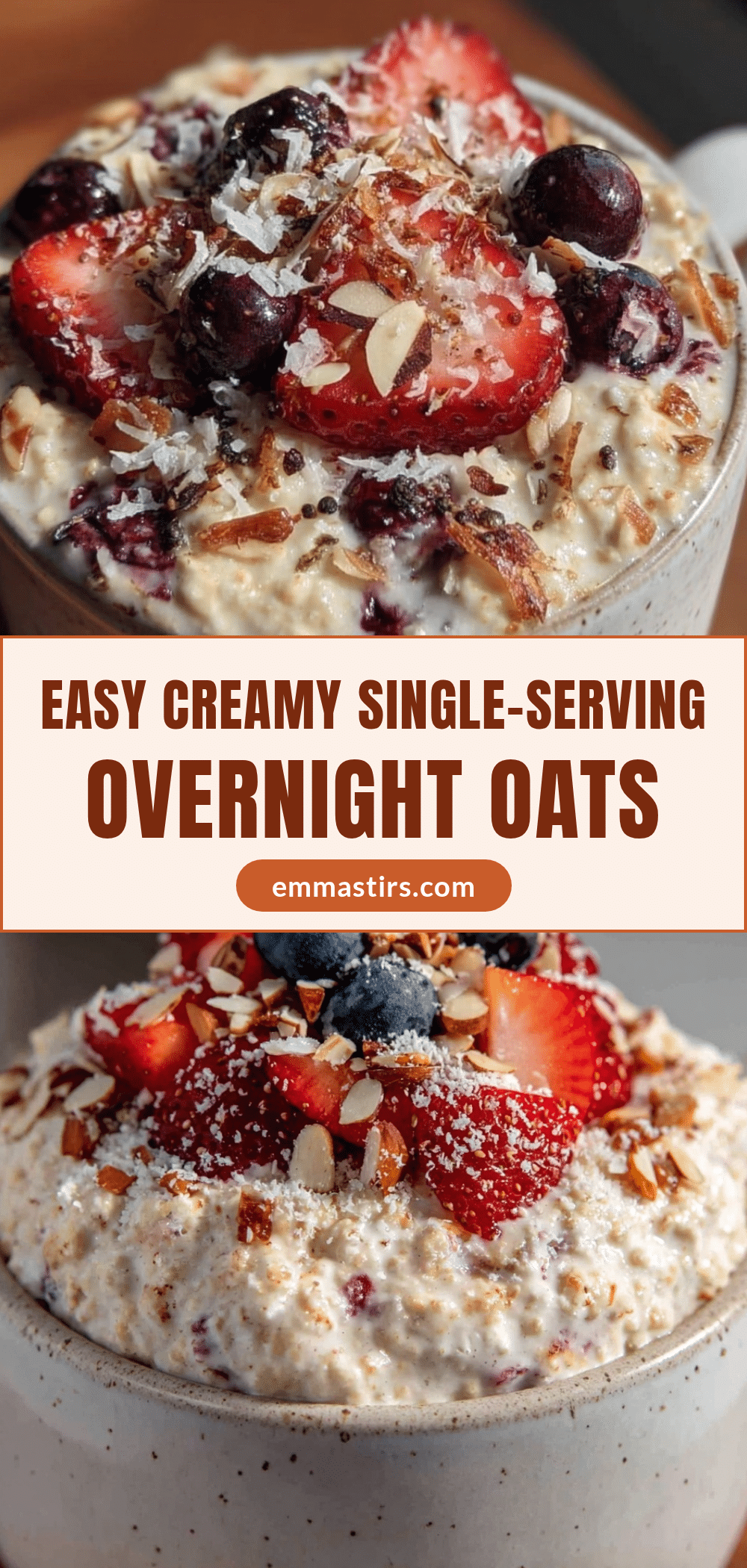 easy creamy single-serving overnight oats recipe