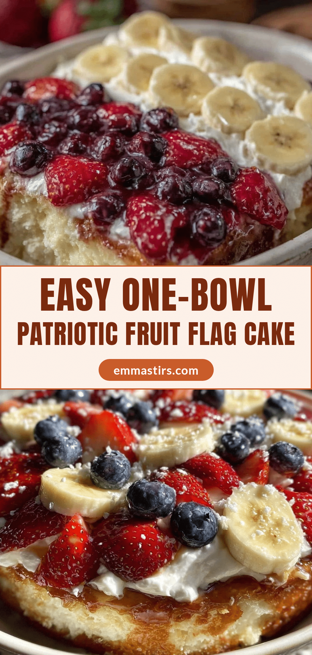 Easy One-Bowl 4th of July Fruit Flag Cake recipe