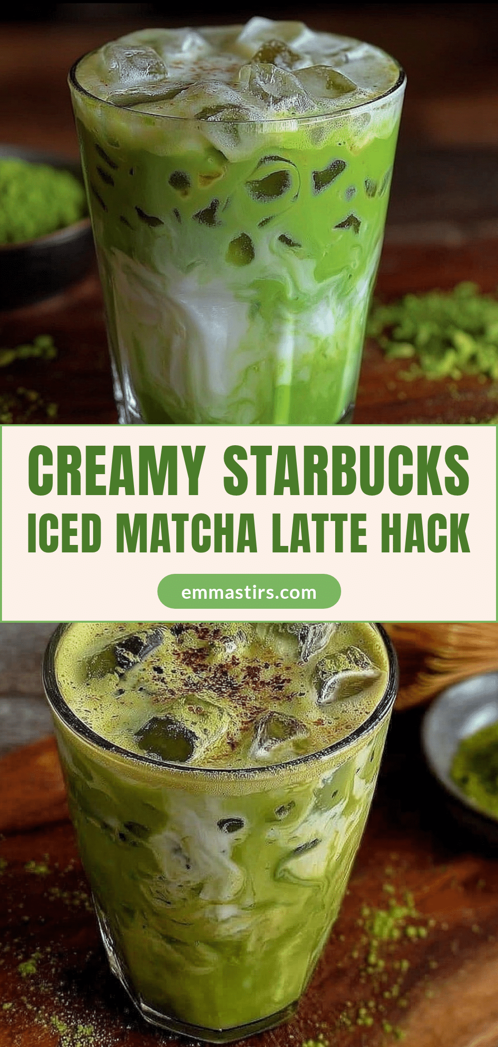easy Starbucks iced matcha latte hack recipe