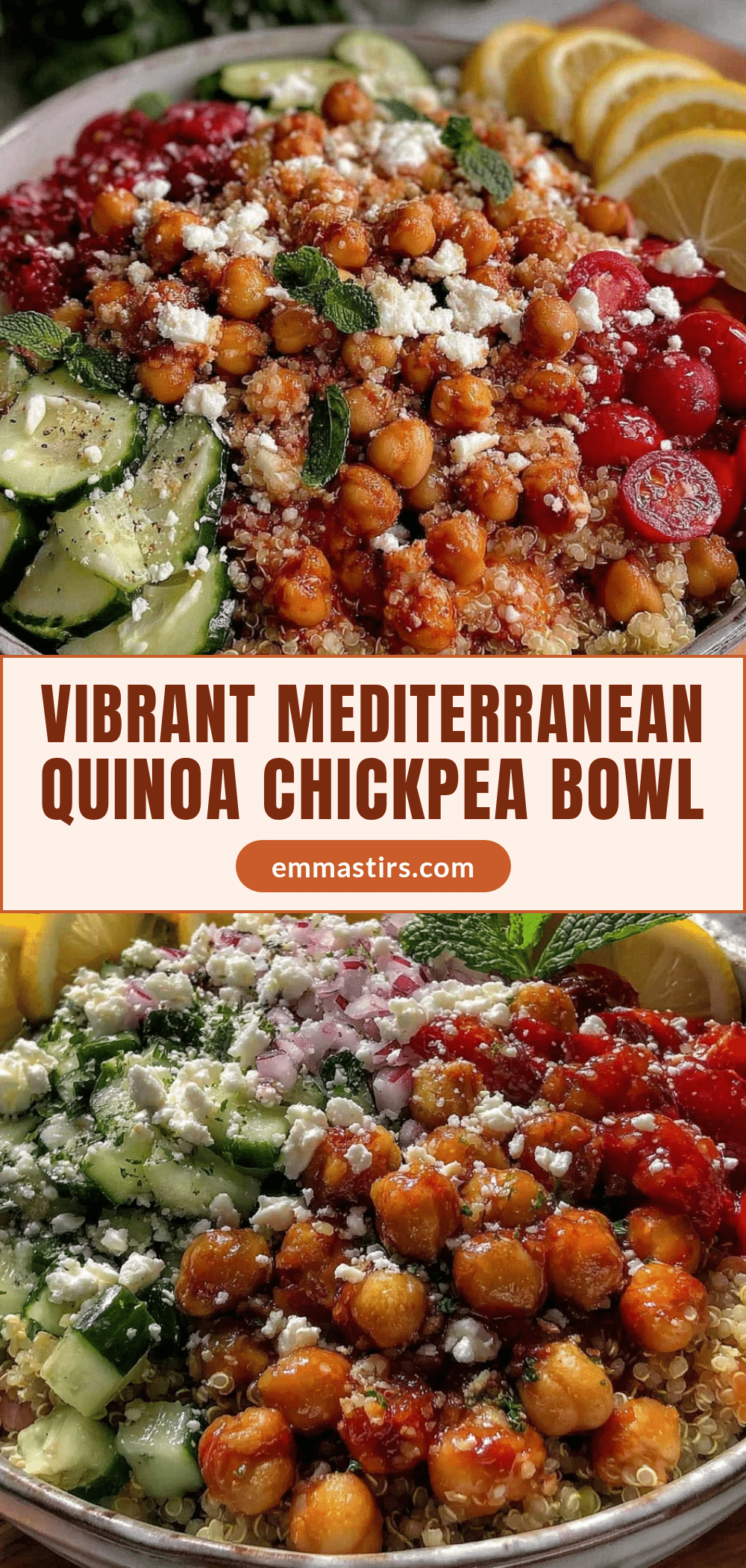 fresh mediterranean quinoa bowl with chickpeas recipe