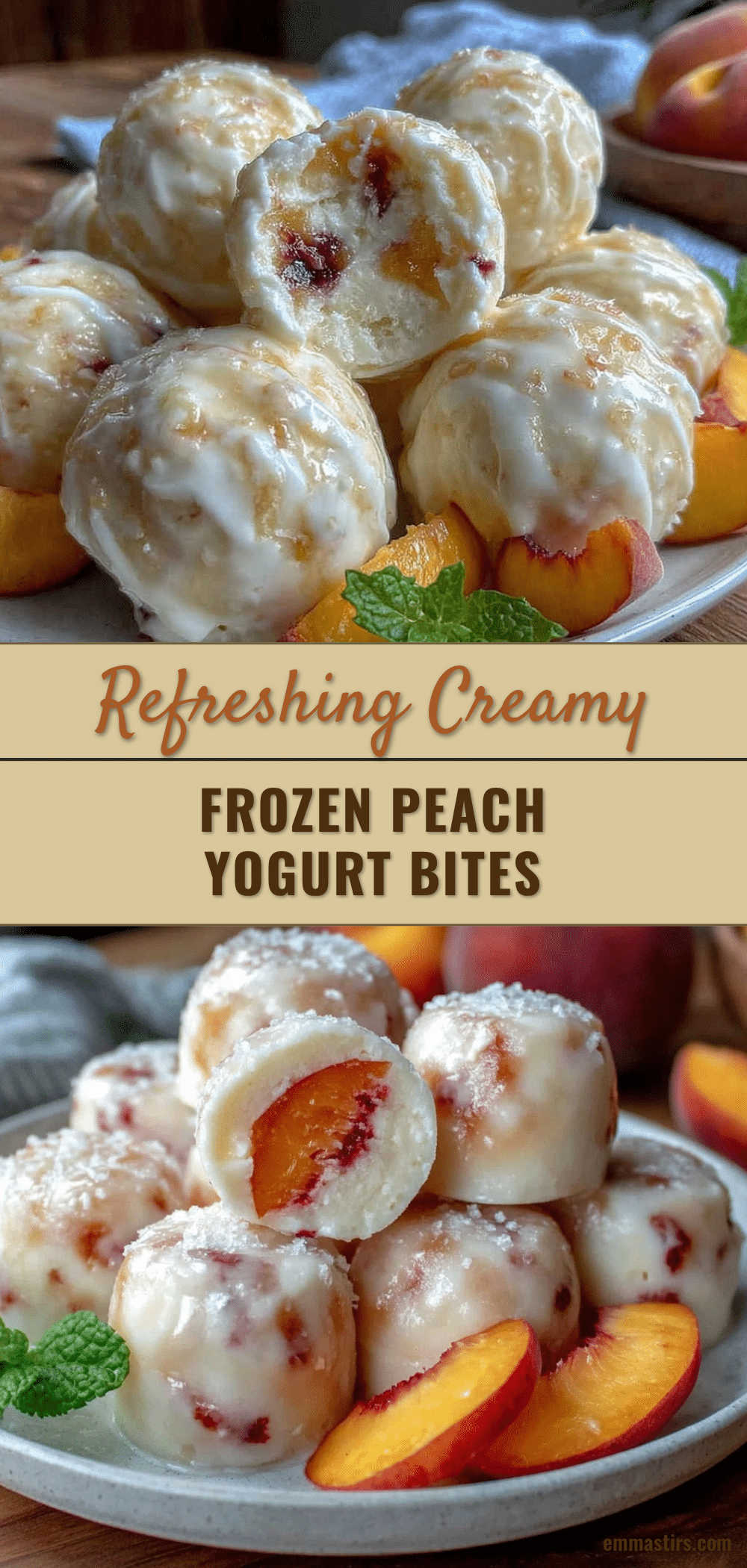 healthy frozen peach yogurt bites recipe