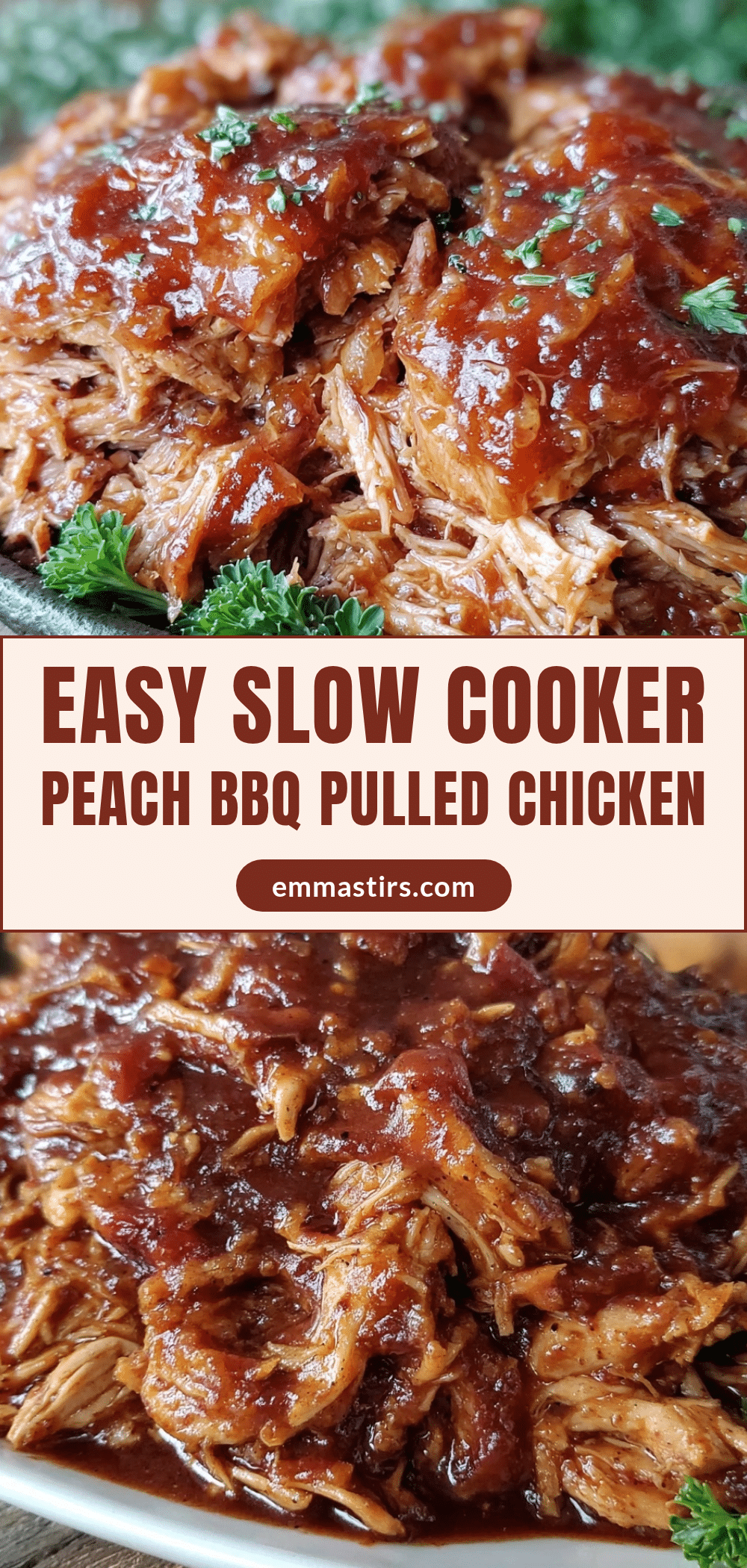 slow cooker peach bbq pulled chicken recipe