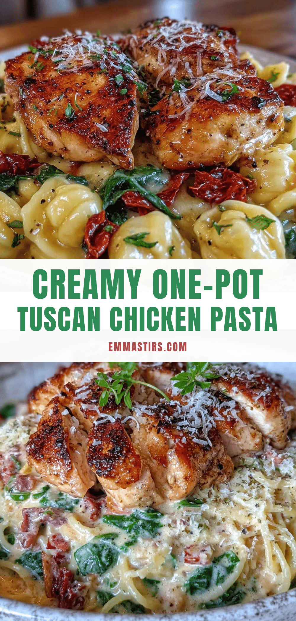 creamy one-pot Tuscan chicken pasta recipe