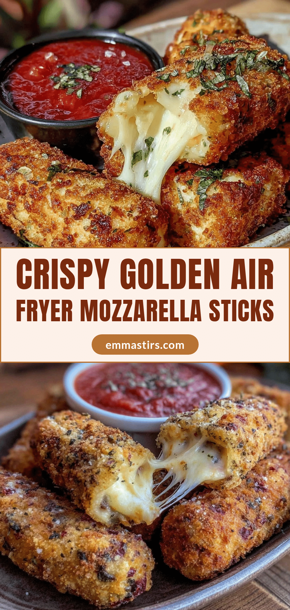 crispy air fryer mozzarella sticks recipe