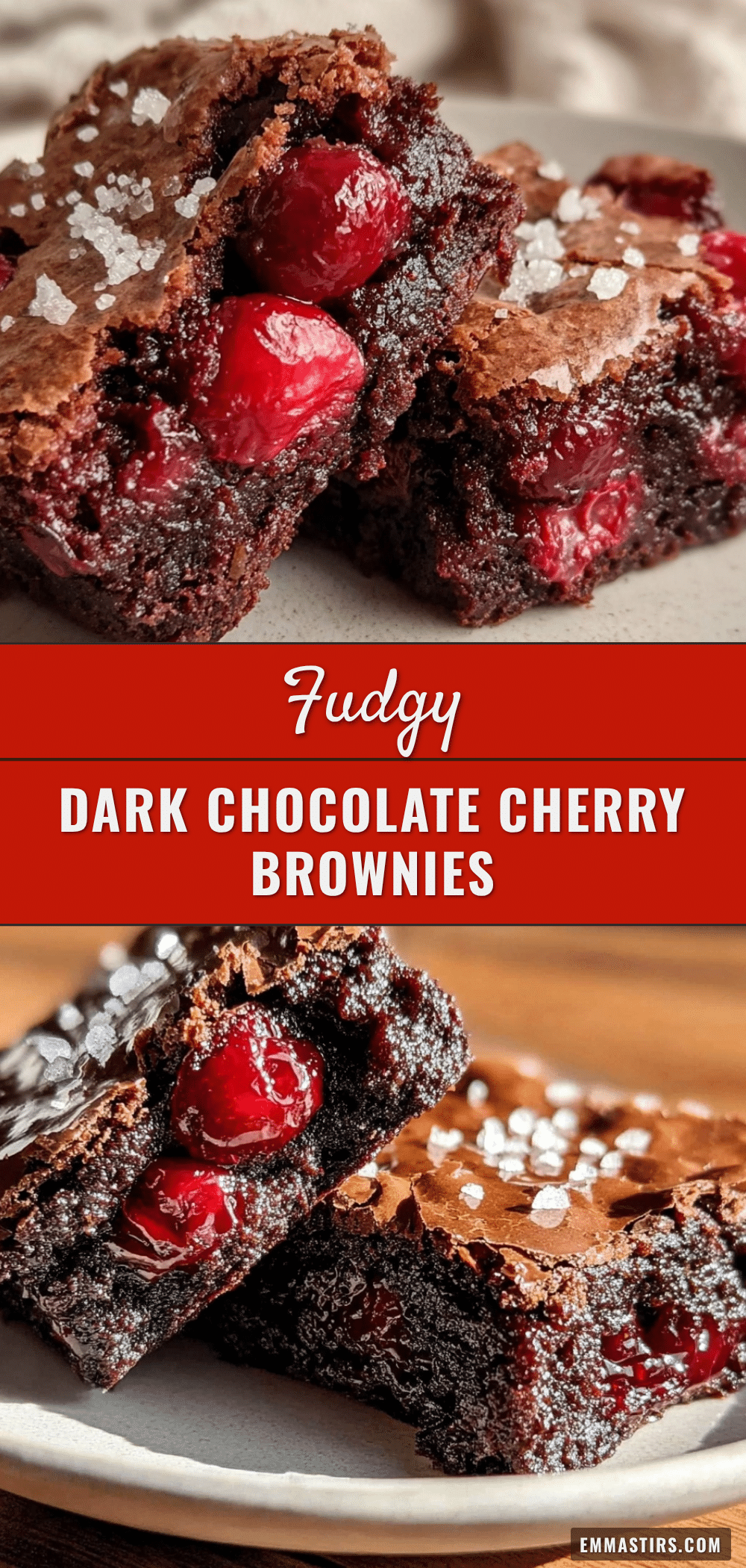 dark chocolate sour cherry brownies recipe