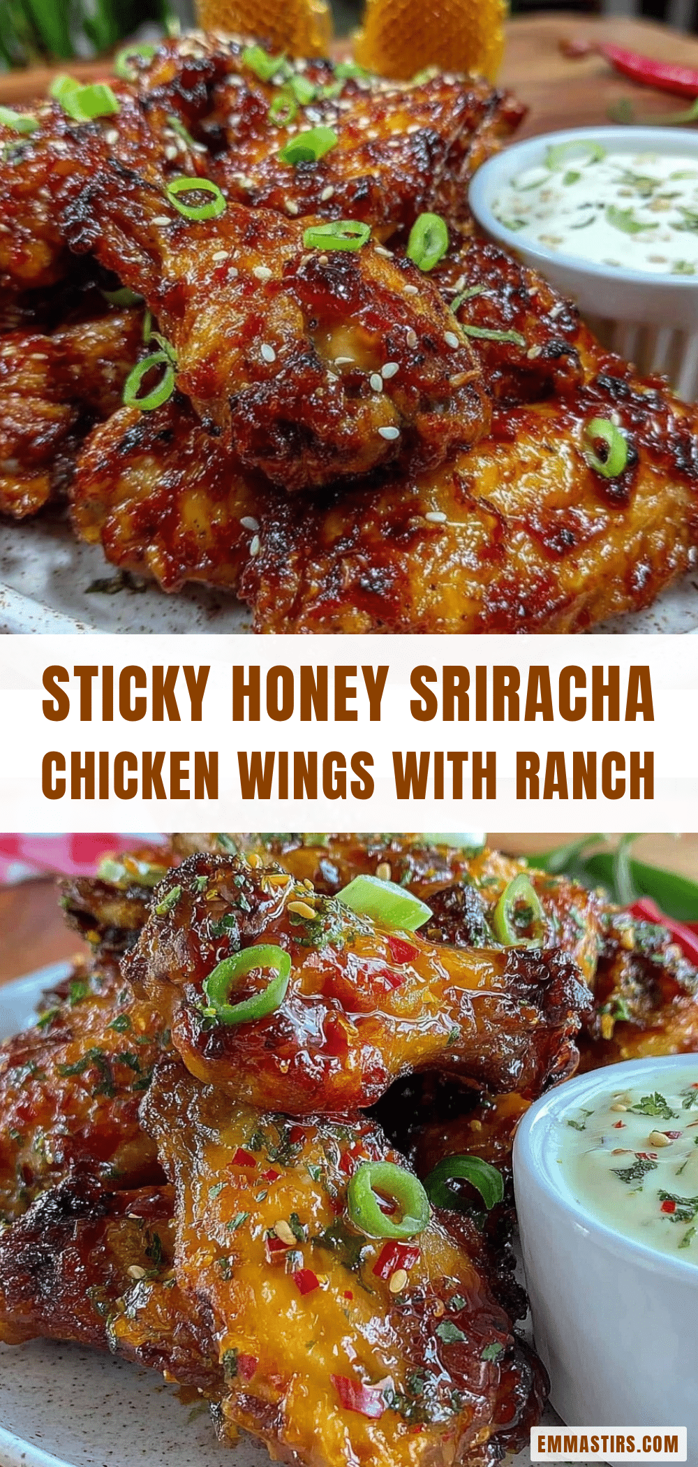 honey sriracha glazed chicken wings recipe