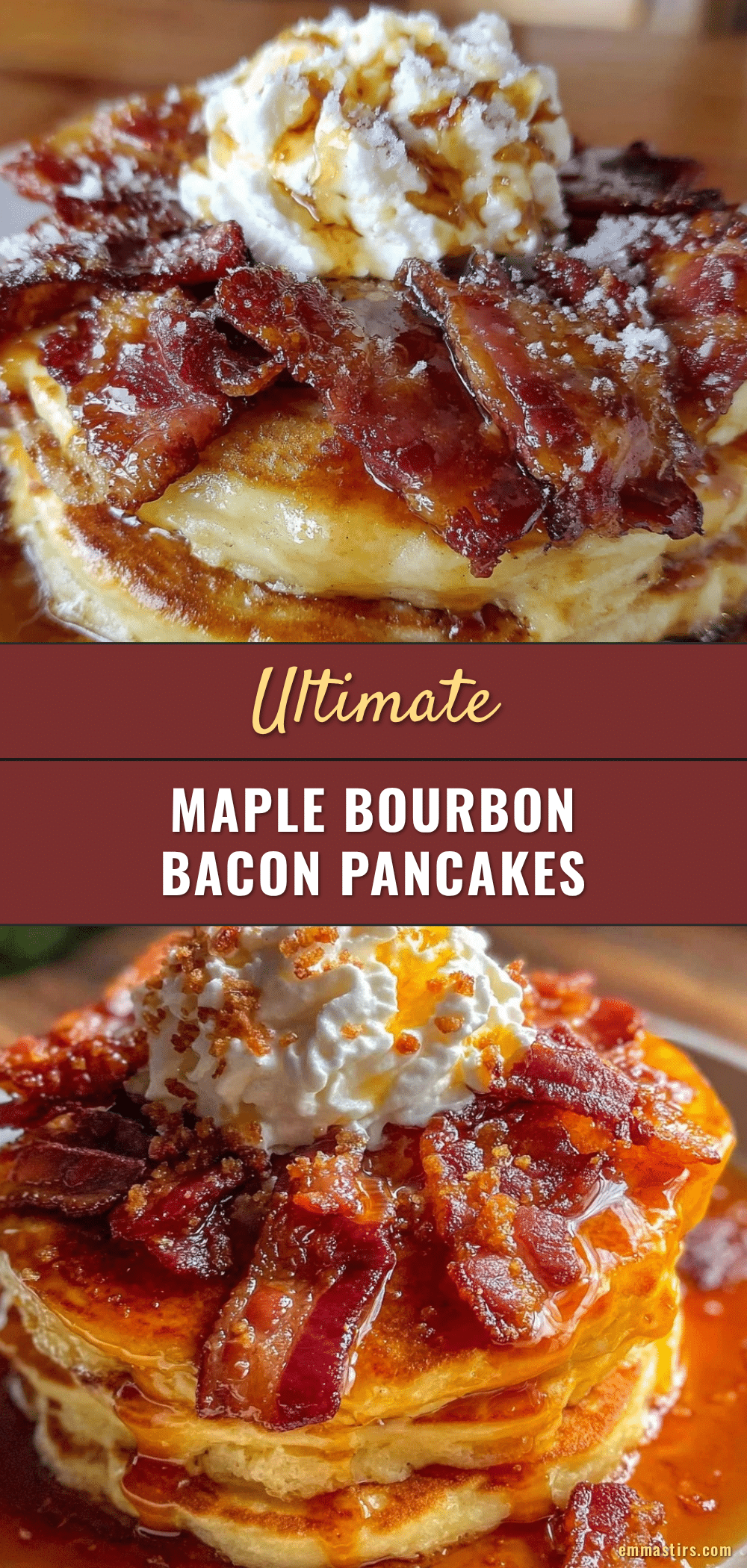 maple bourbon bacon pancake stack recipe