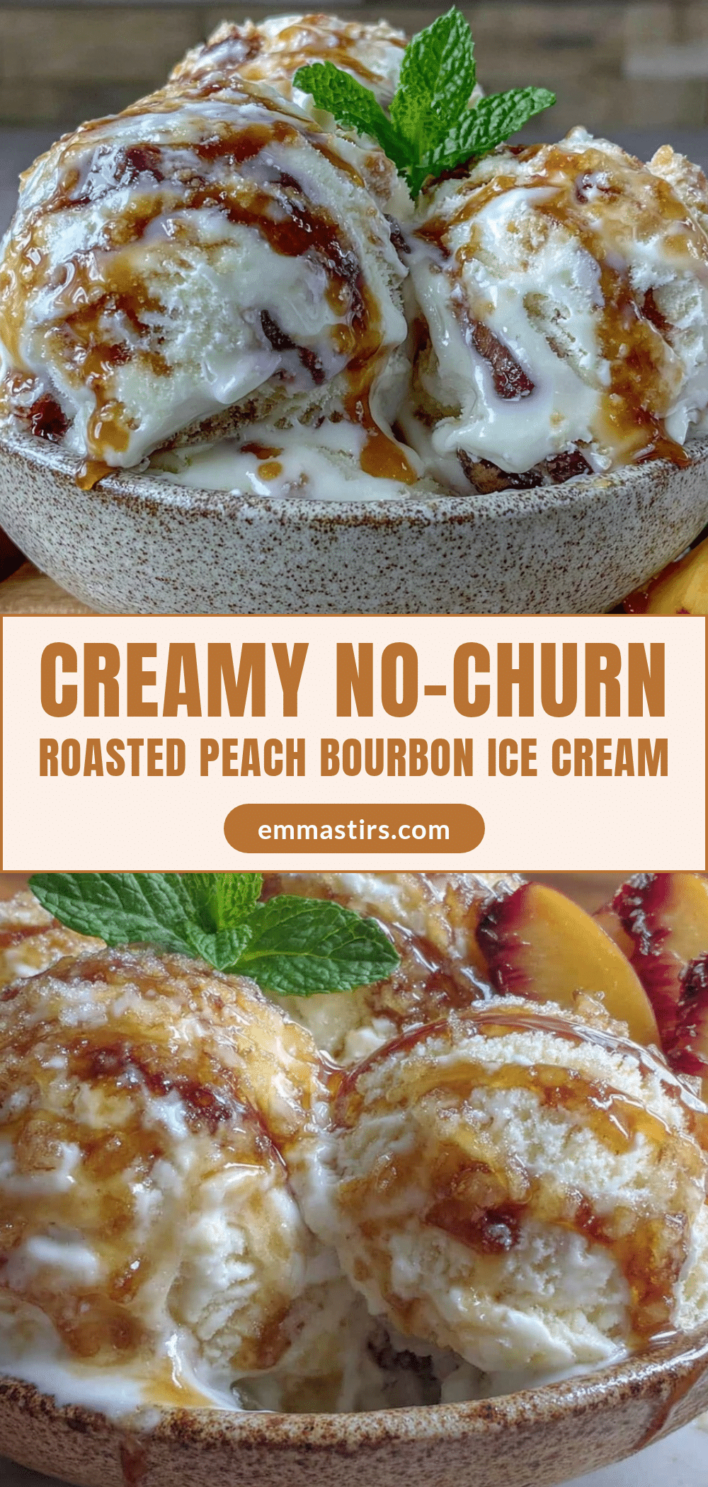 no-churn roasted peach ice cream recipe