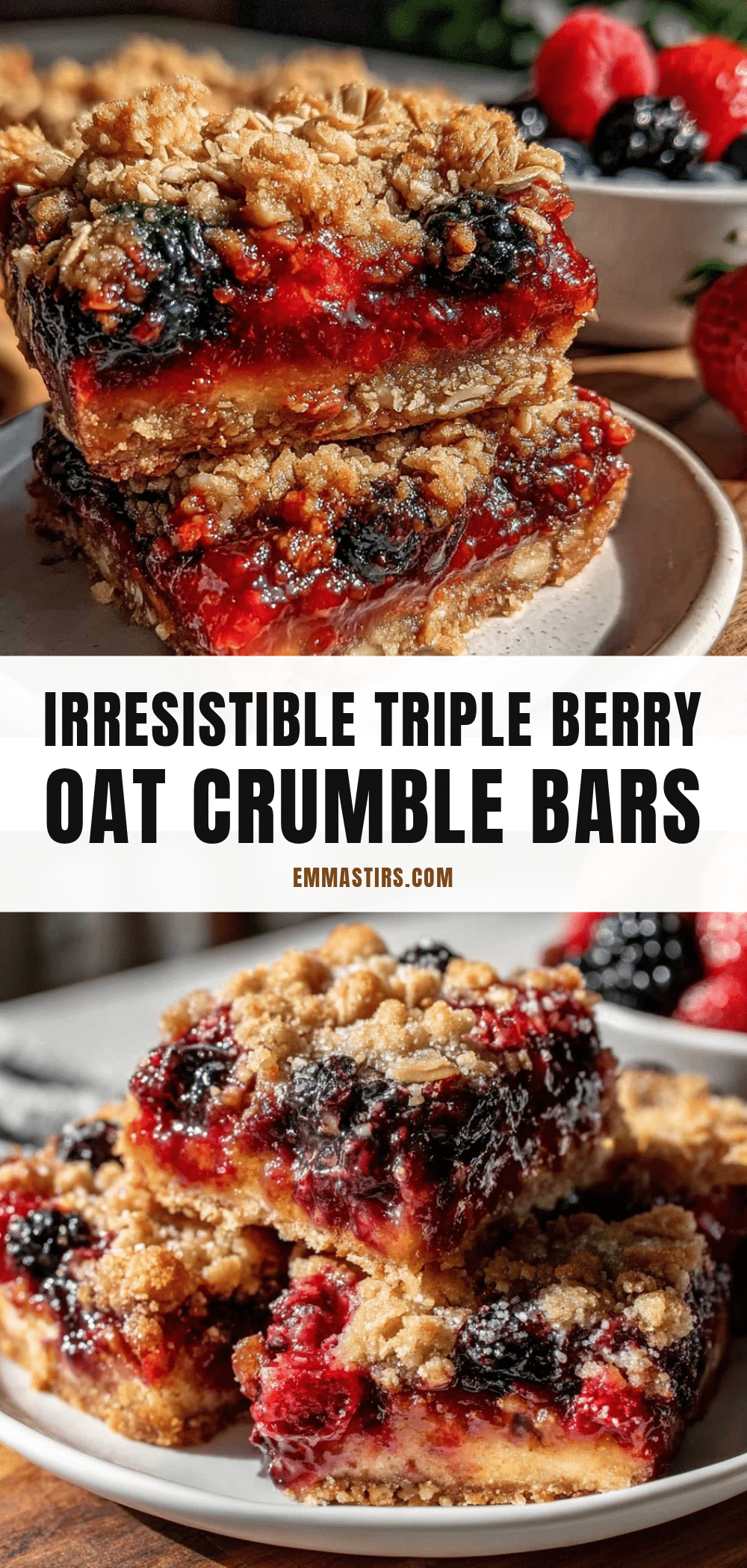 triple berry crumble bars recipe