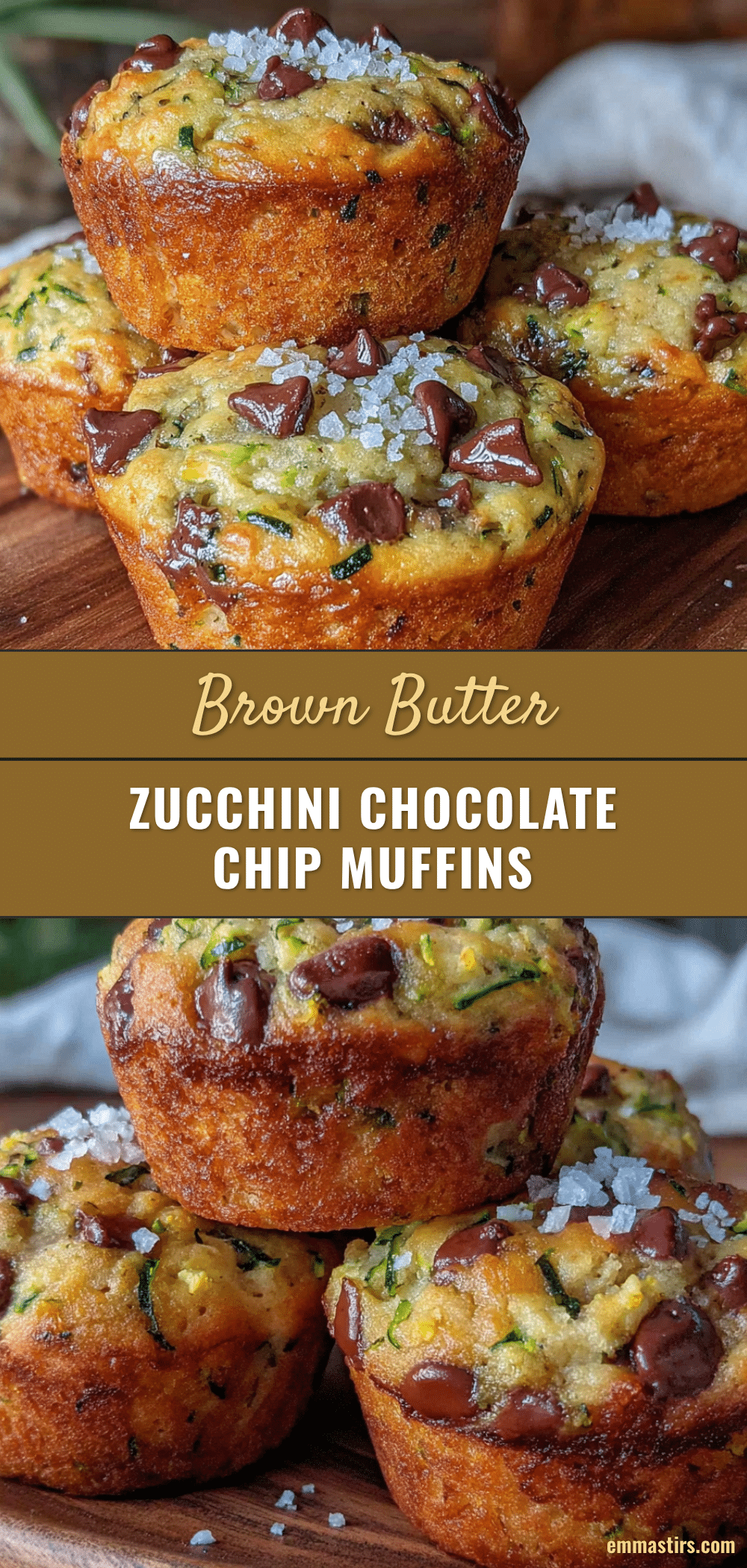 brown butter zucchini chocolate chip muffins recipe