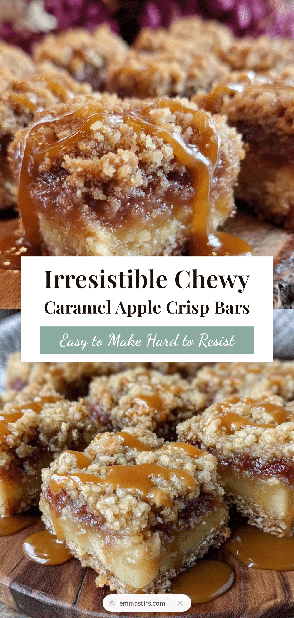 caramel apple crisp bars recipe