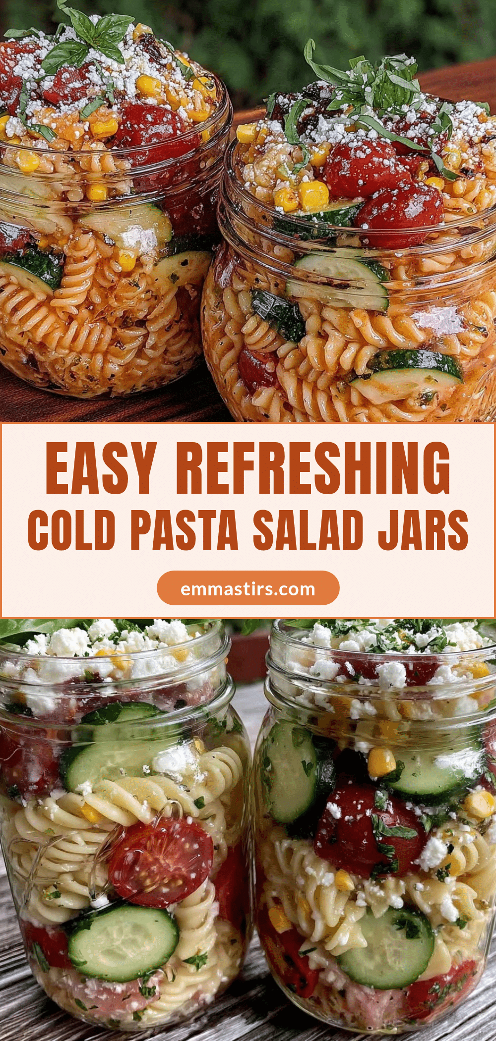 cold pasta salad lunchbox jars recipe
