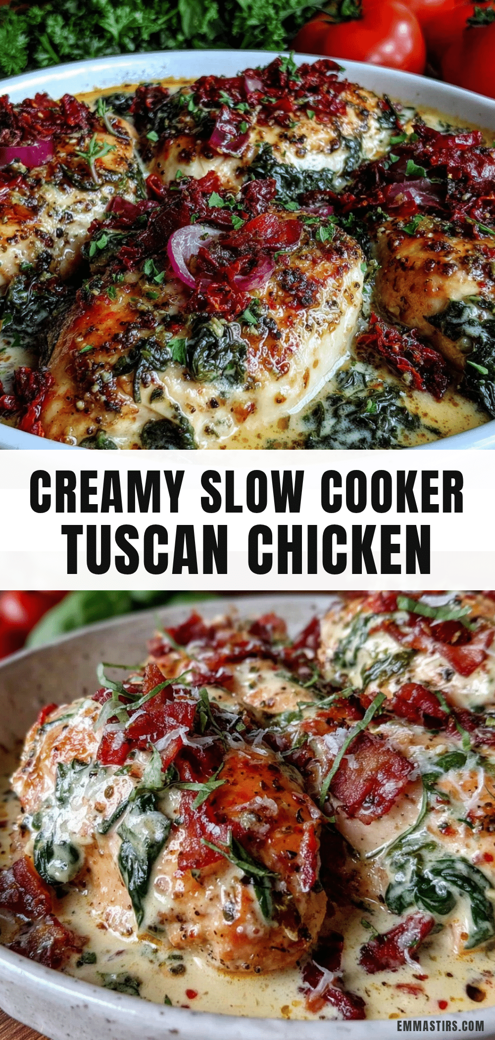 creamy slow cooker tuscan chicken recipe