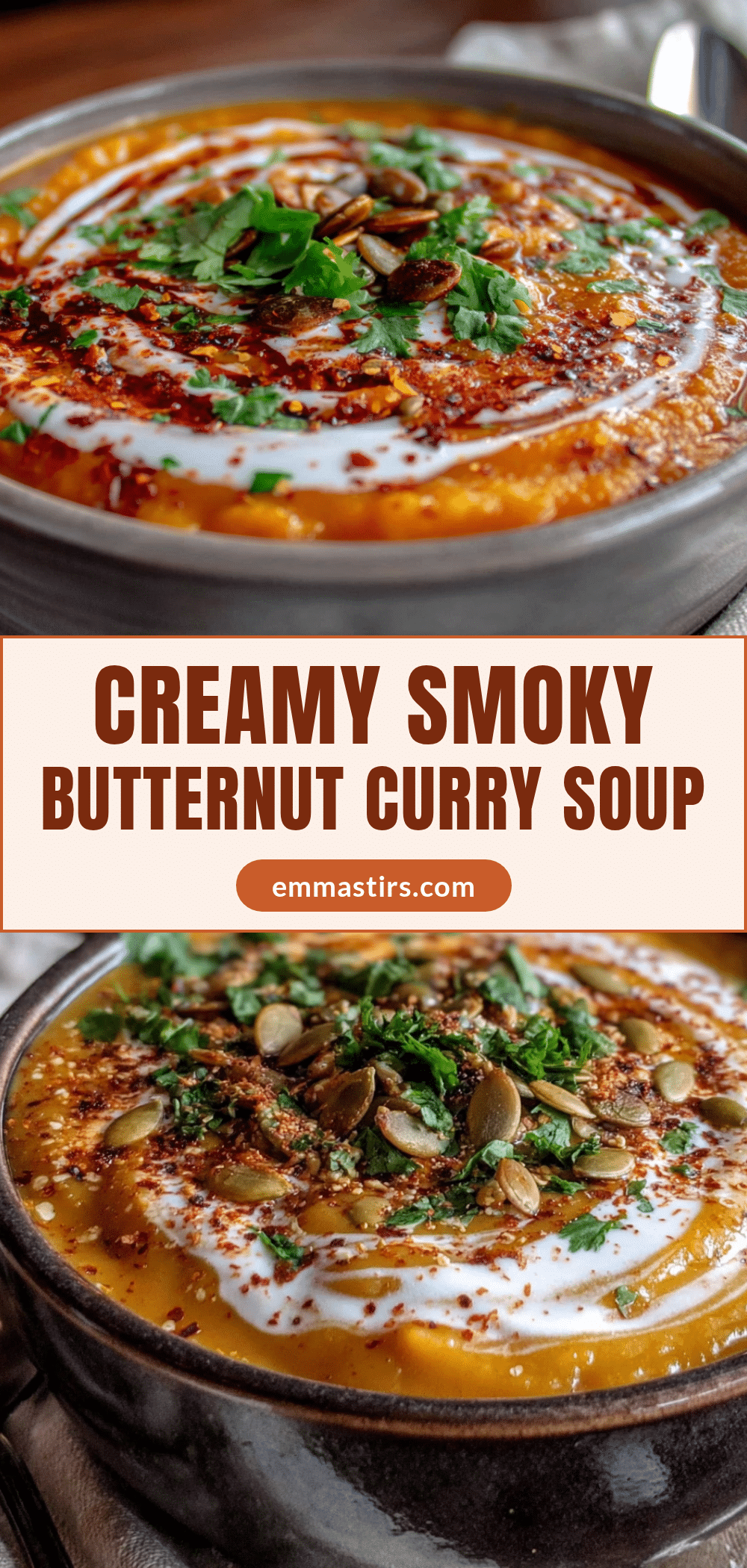 creamy smoky butternut squash curry soup recipe