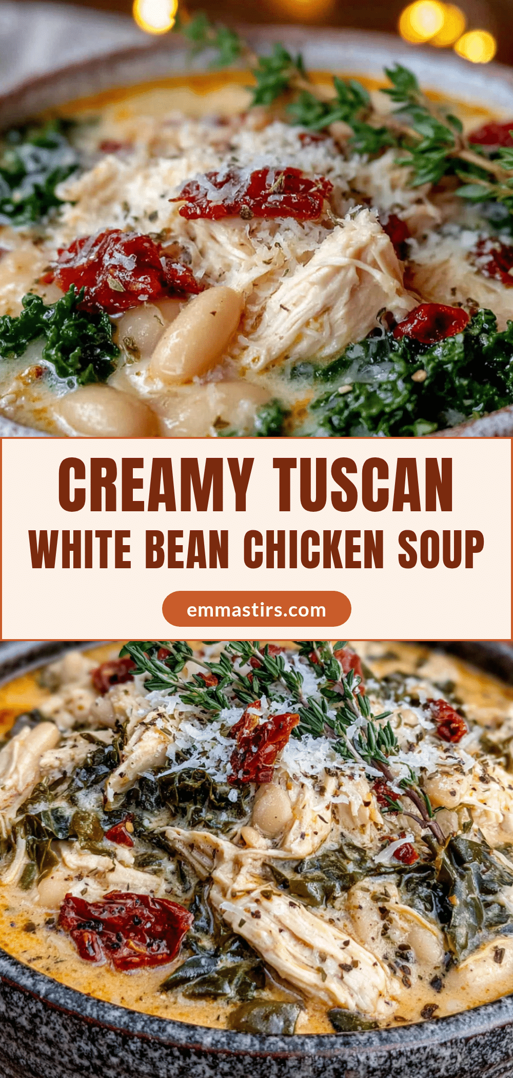creamy tuscan white bean chicken slow cooker soup recipe