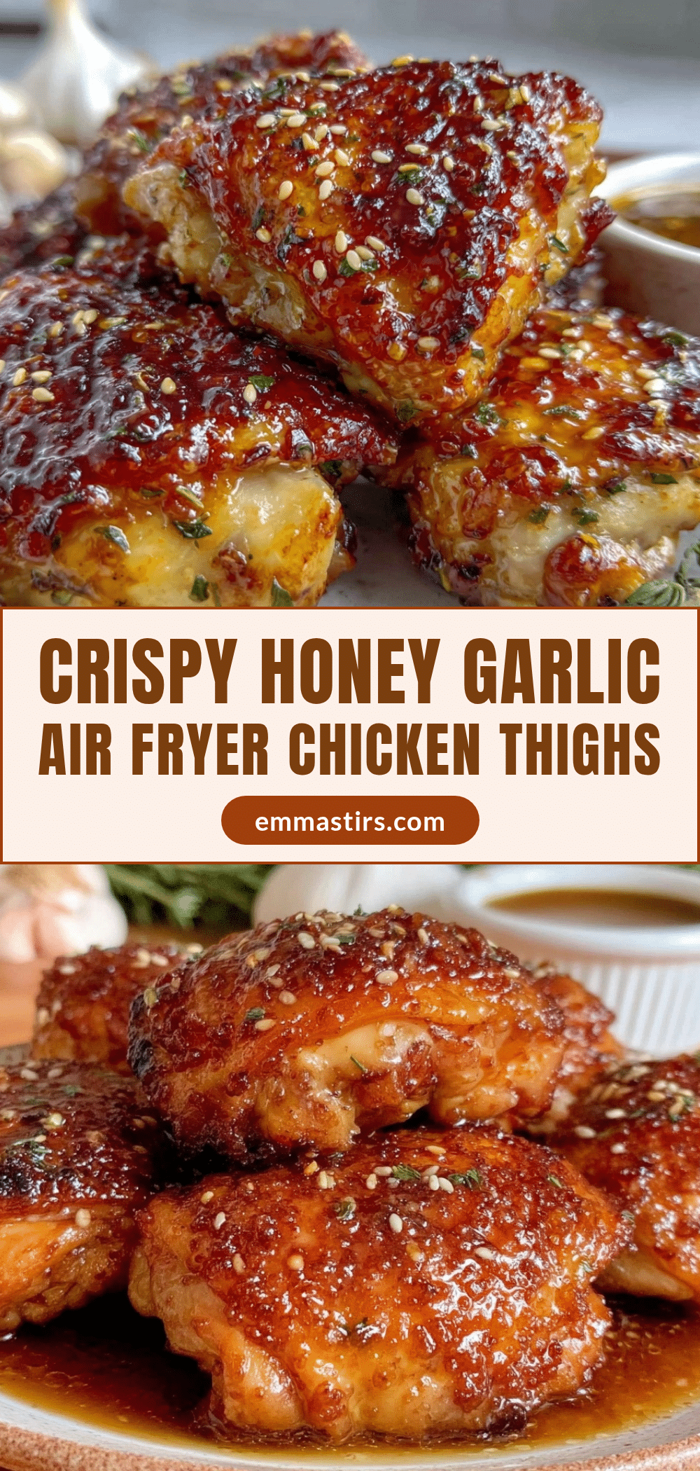 crispy air fryer honey garlic chicken thighs recipe
