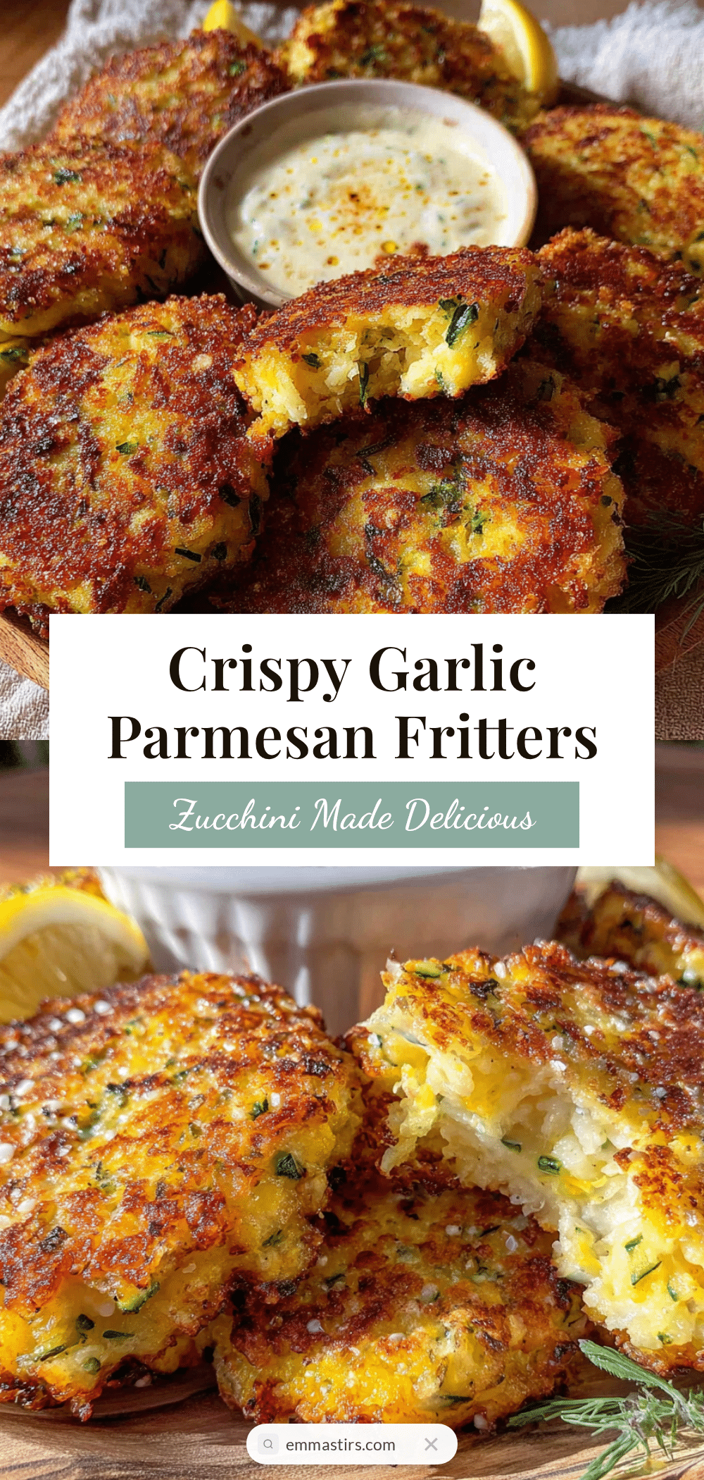 crispy garlic parmesan zucchini fritters recipe