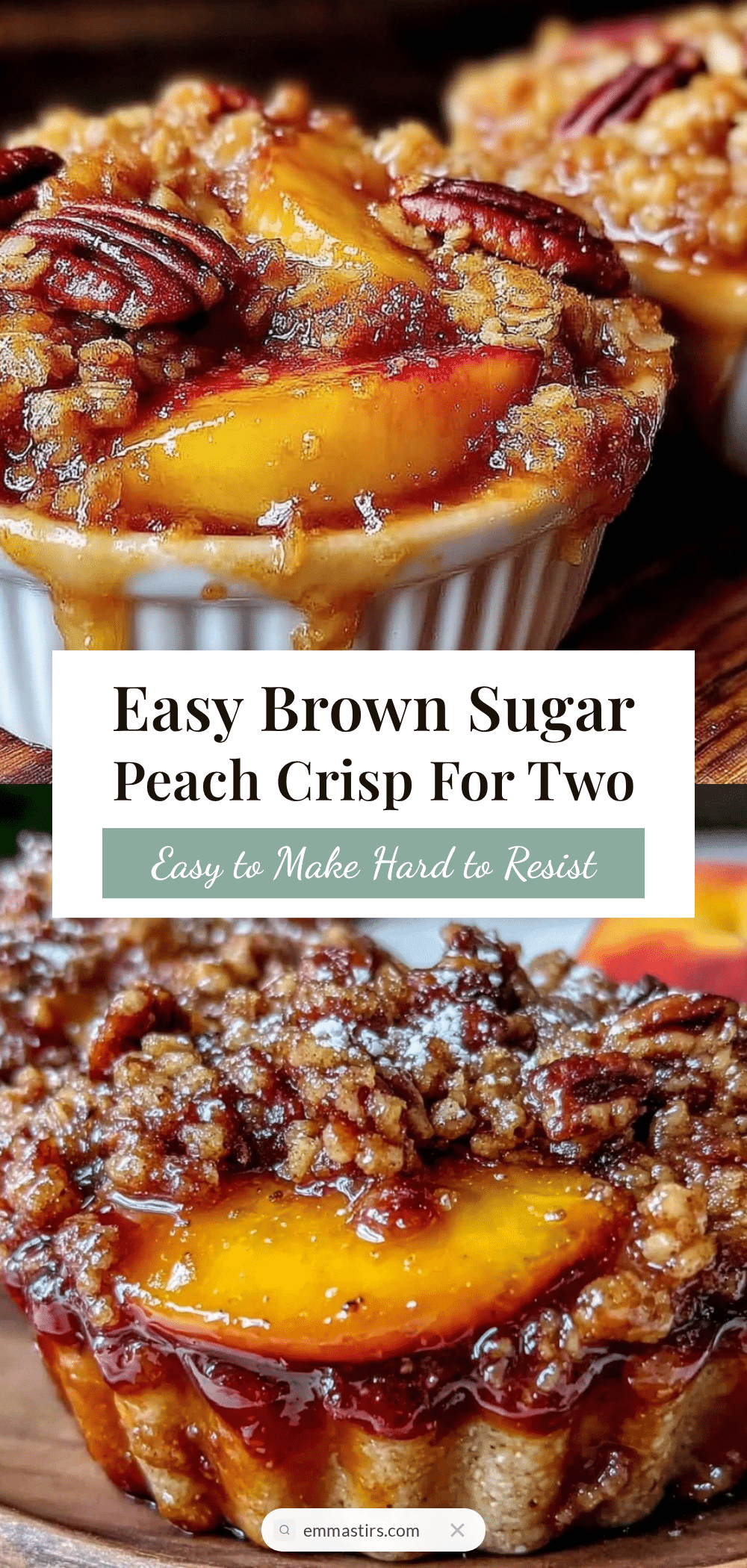 easy brown sugar peach crisp for two recipe