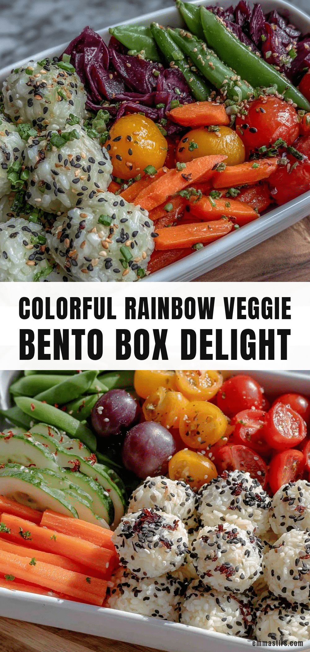 fresh rainbow veggie bento box recipe