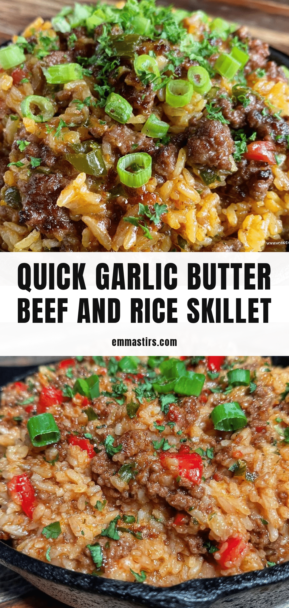 garlic butter ground beef and rice skillet recipe