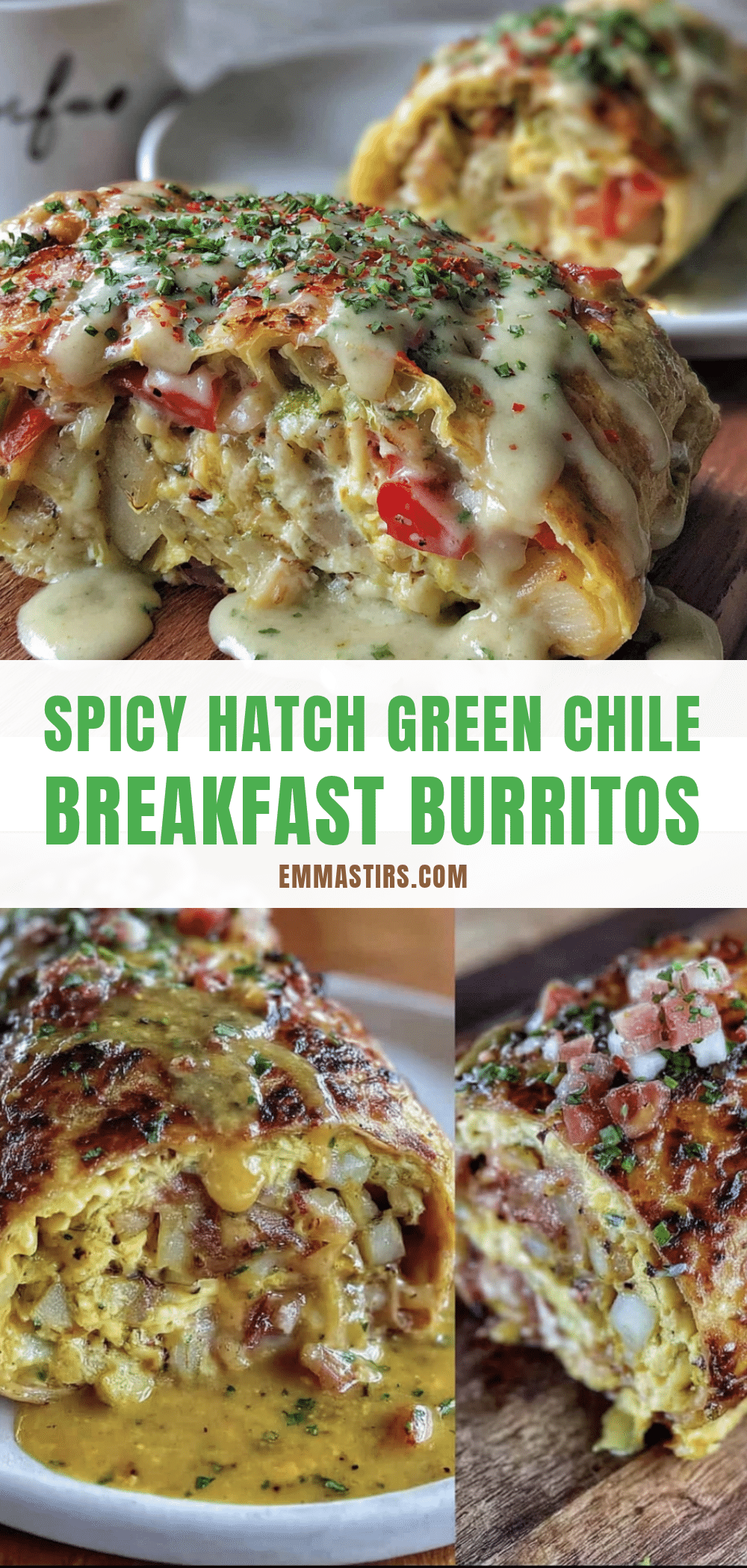 Hatch green chile breakfast burritos recipe