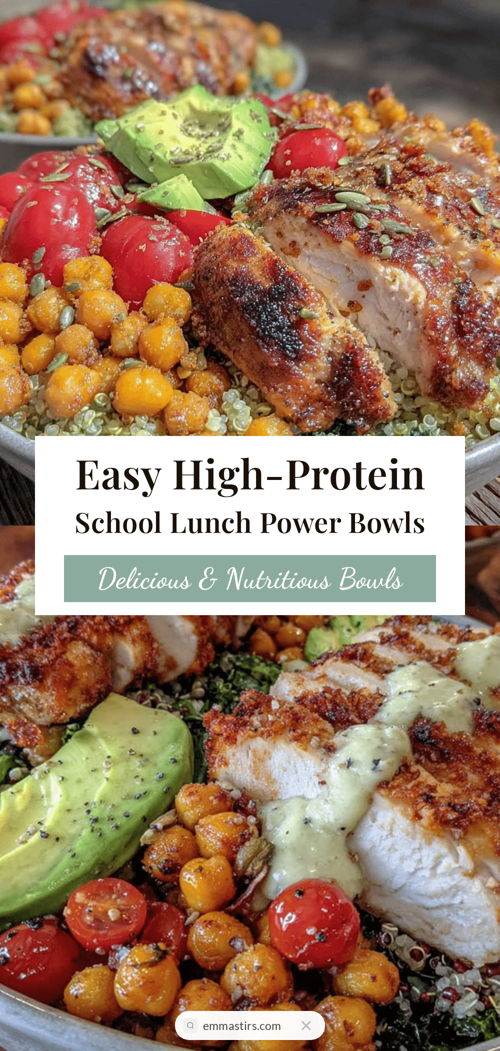 healthy high-protein school lunch power bowls recipe