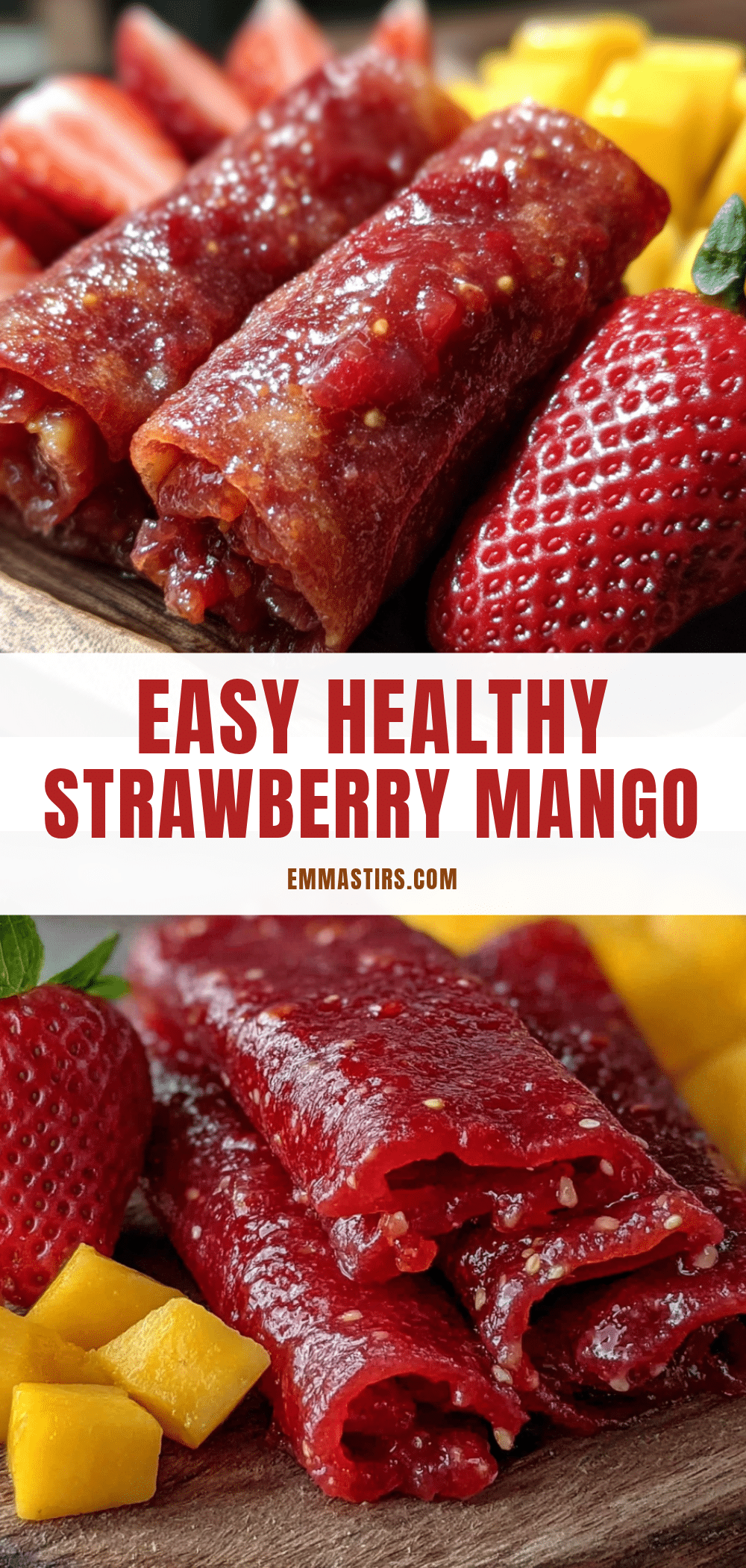 healthy homemade strawberry mango fruit roll-ups recipe