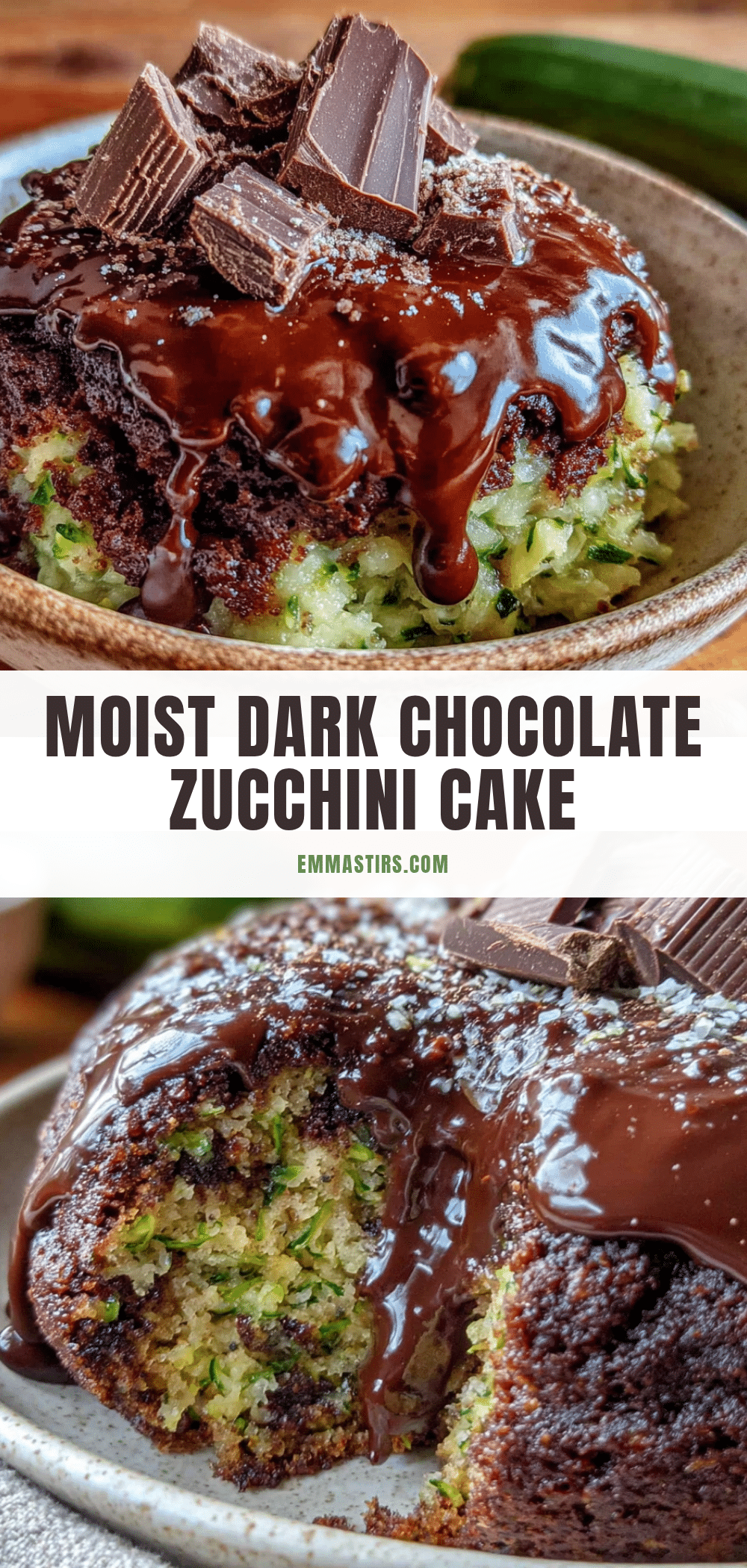 moist dark chocolate zucchini cake recipe