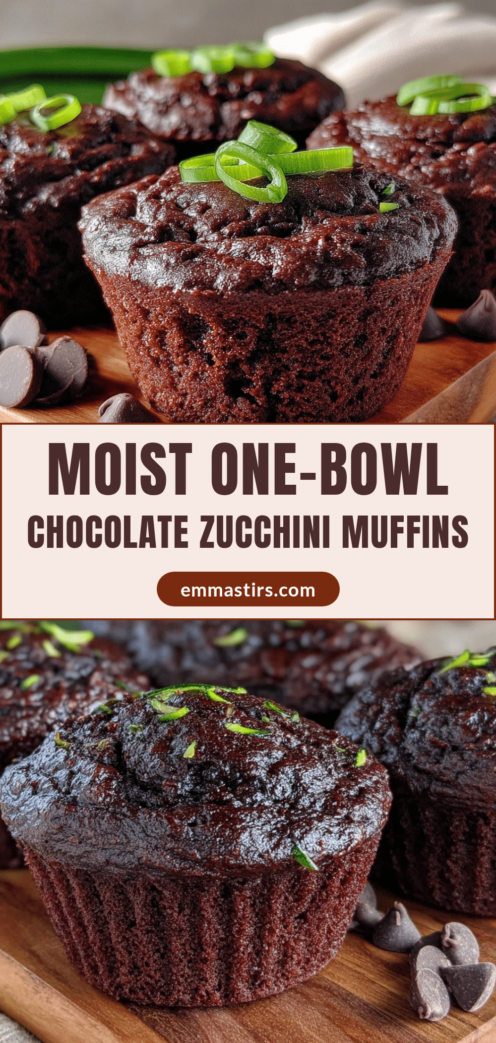 moist one-bowl chocolate zucchini muffins recipe