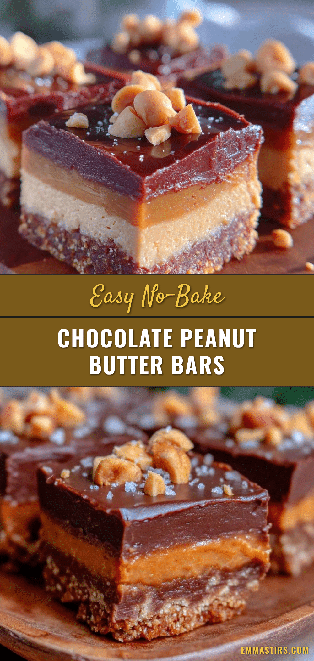 no-bake chocolate peanut butter bars recipe
