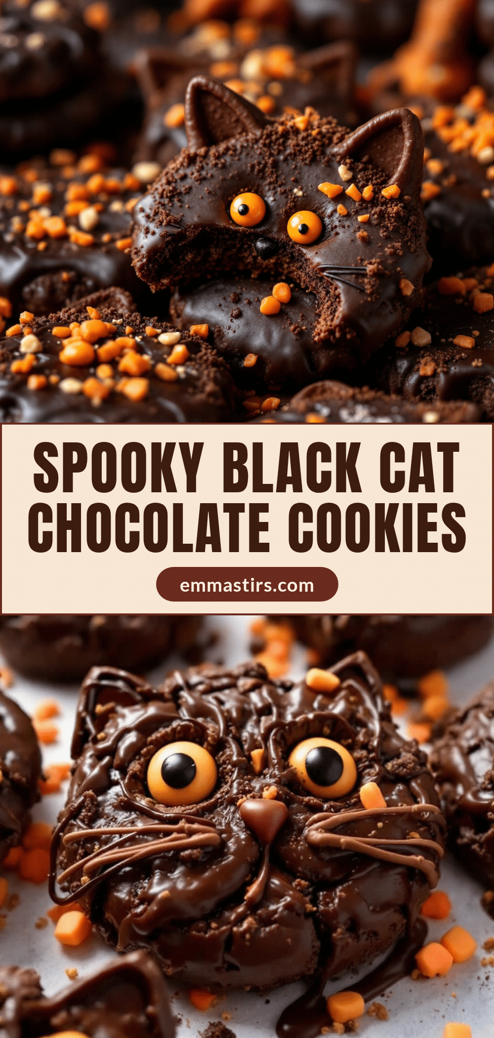 black cat chocolate Halloween sugar cookies recipe