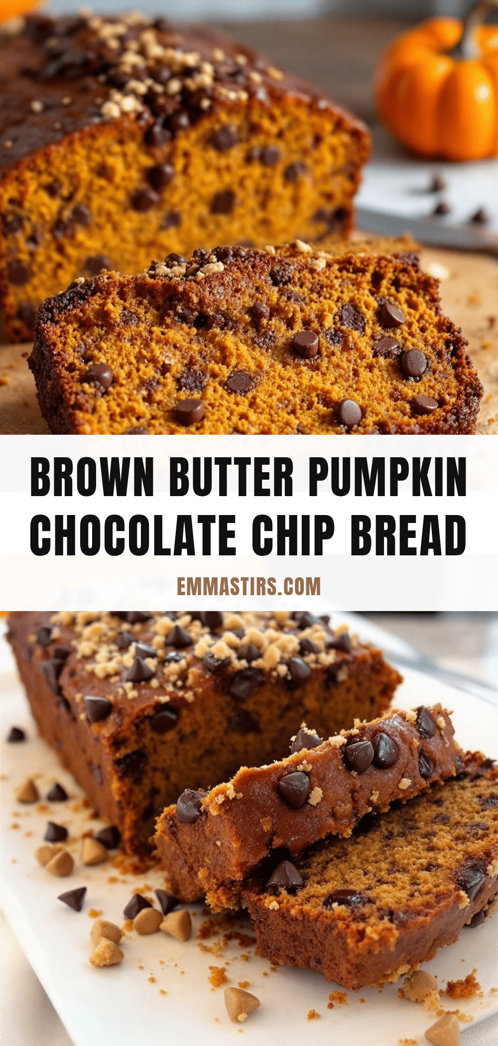 brown butter pumpkin chocolate chip bread recipe