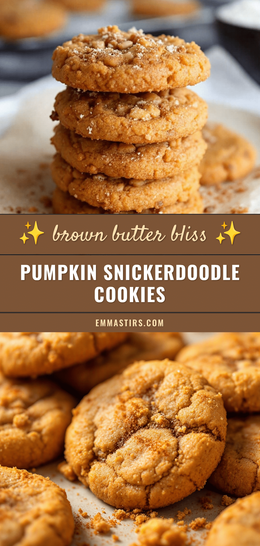 brown butter pumpkin snickerdoodle cookies recipe