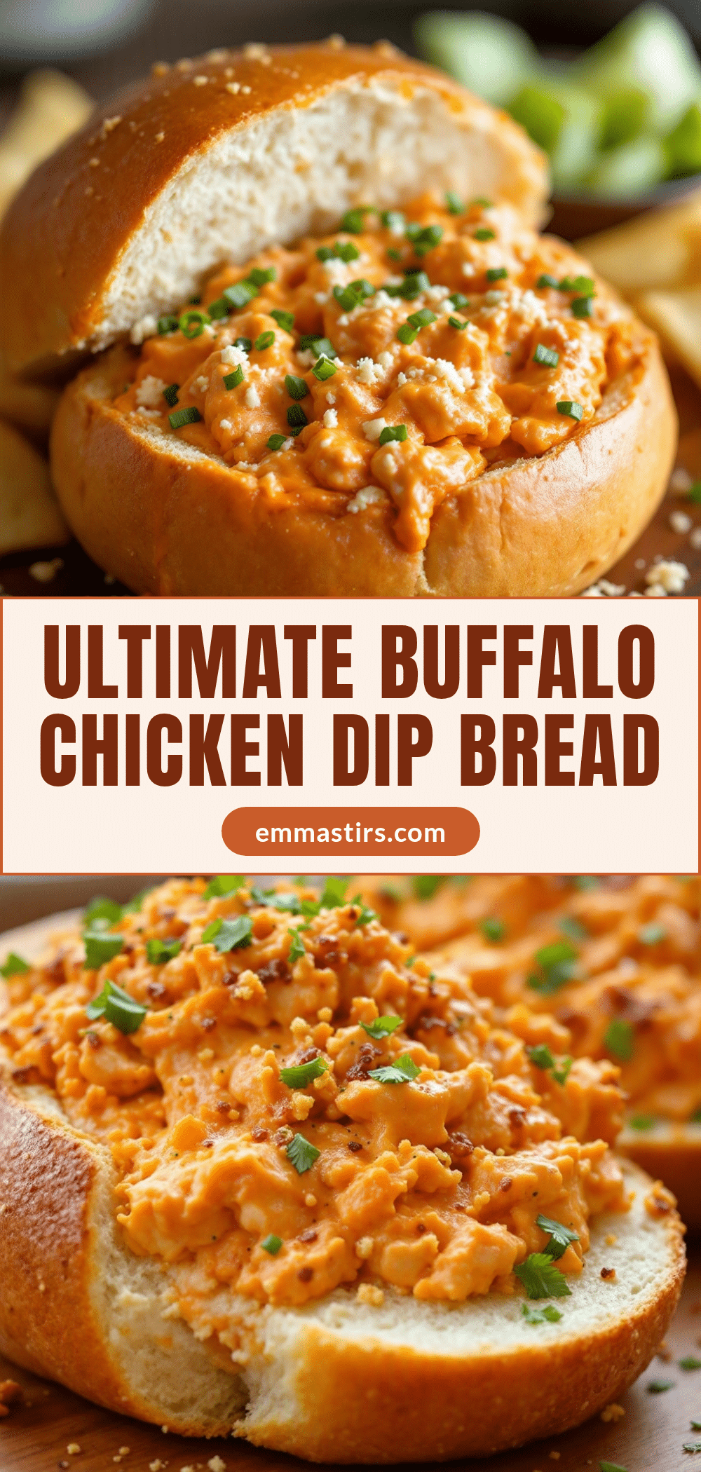 buffalo chicken dip stuffed bread bowl recipe