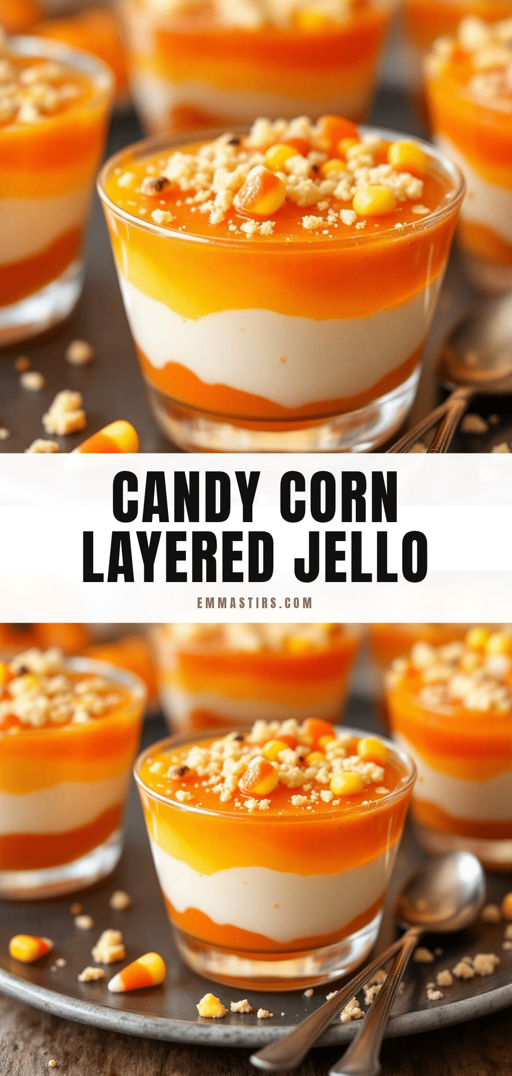 Candy Corn Layered Jello Cups recipe