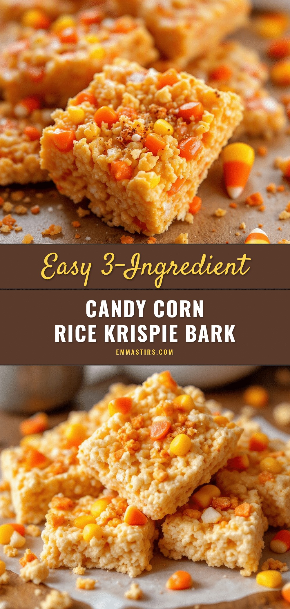 candy corn rice krispie bark recipe