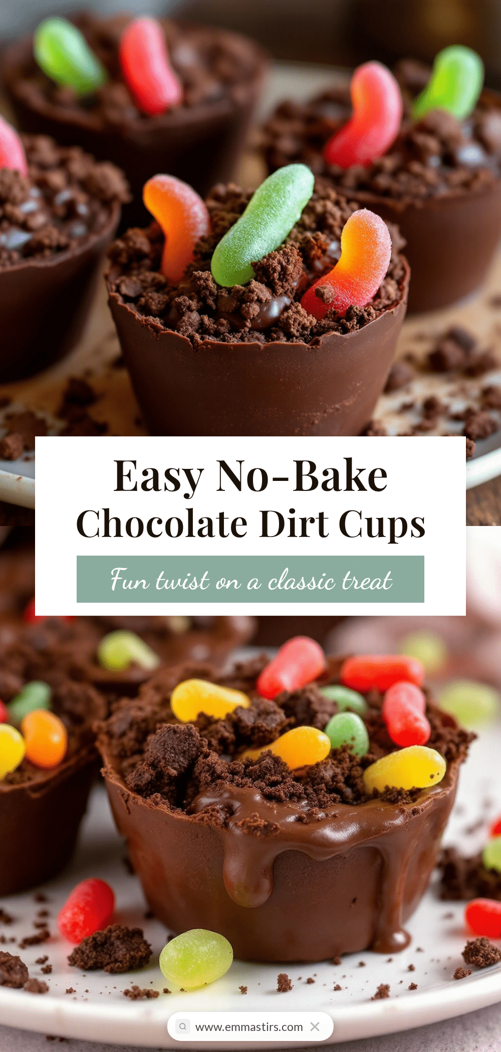 chocolate dirt cups with gummy worms recipe