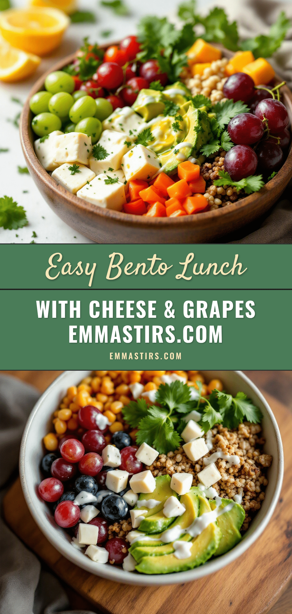 cold lunch bento box with cheese and grapes recipe