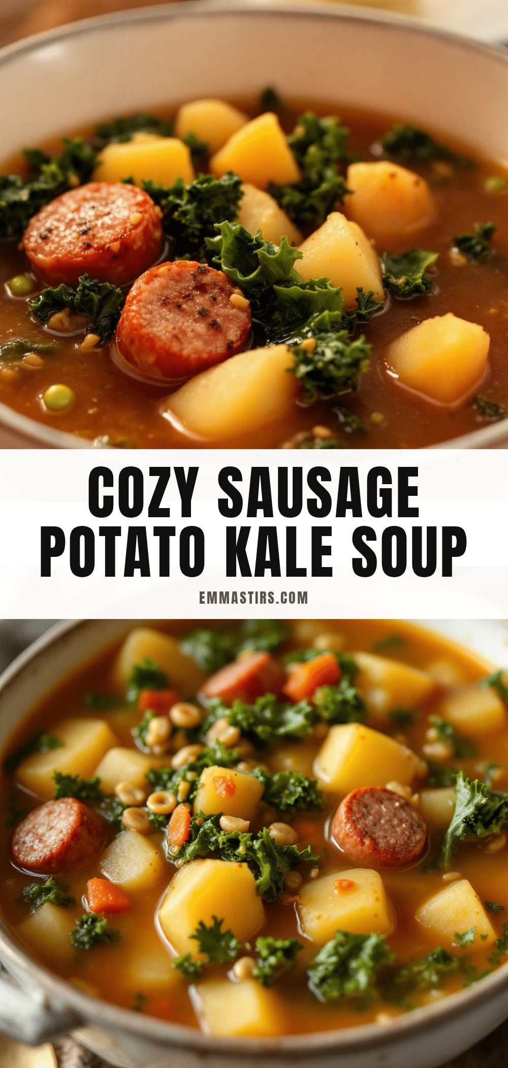 Cozy sausage and potato soup with kale recipe