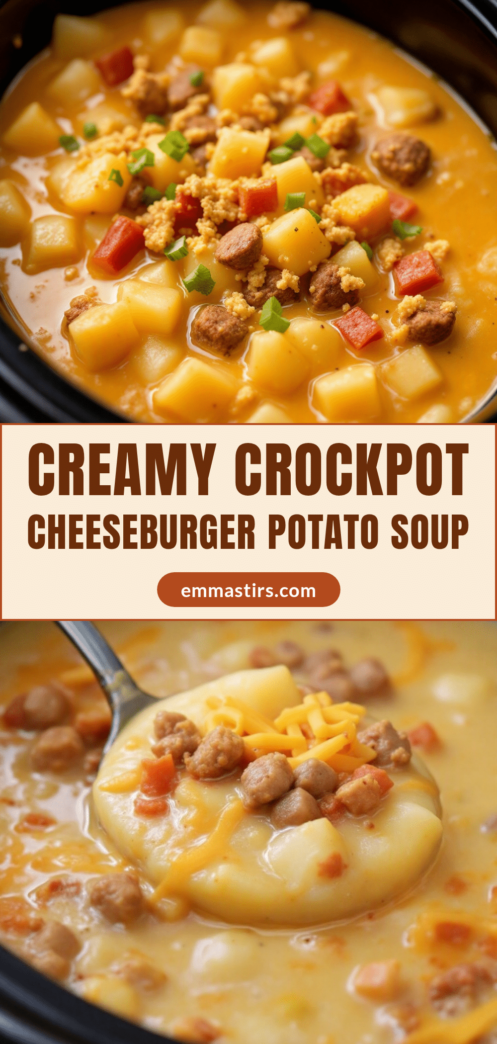 creamy crockpot cheeseburger potato soup recipe