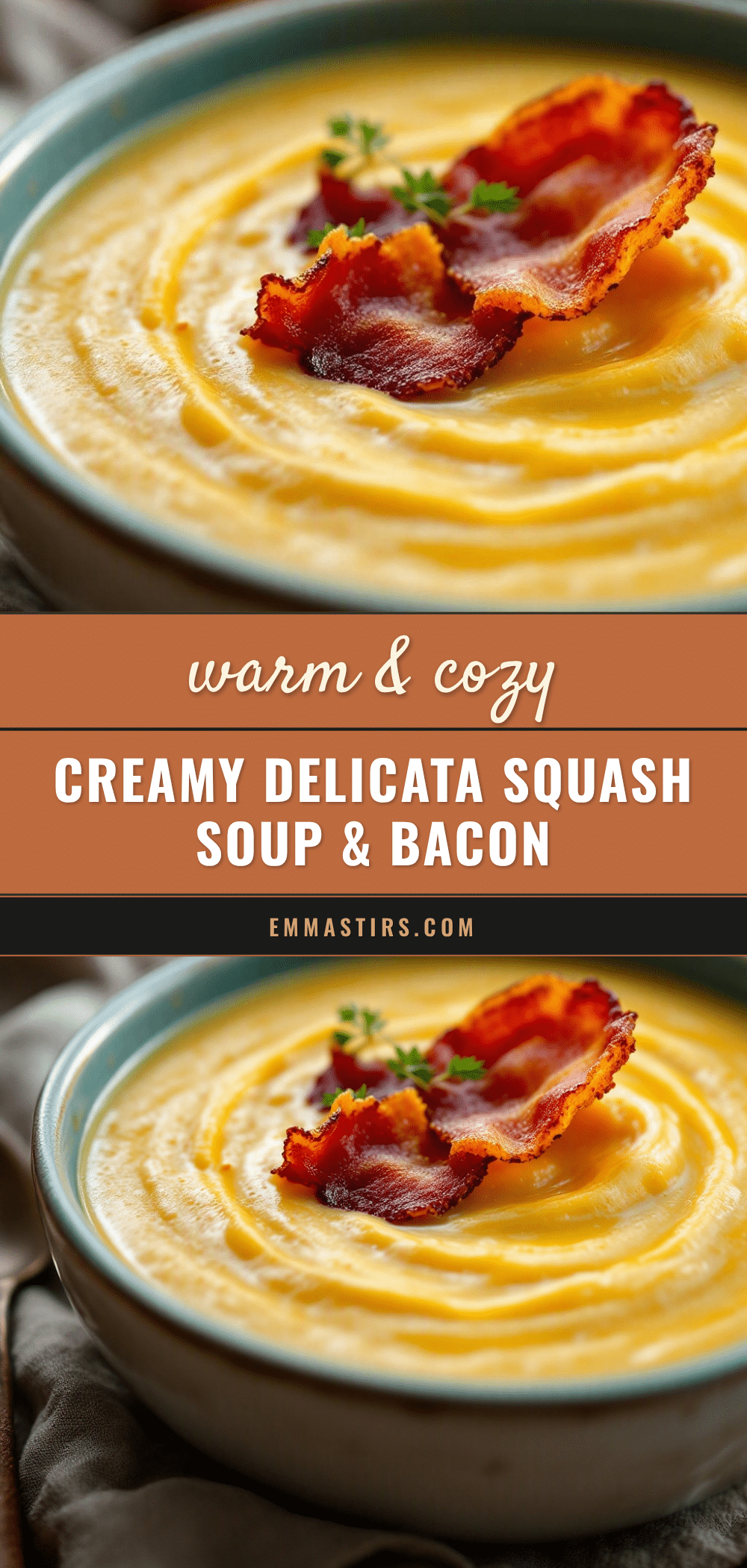 creamy delicata squash soup with crispy bacon recipe
